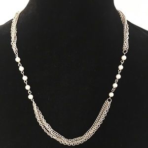 Chain and Pearl Necklace